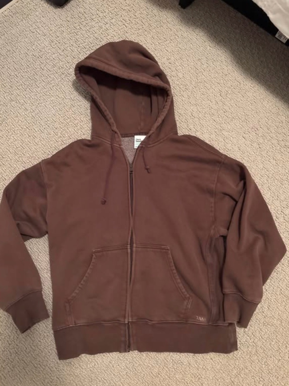 TNA Cozy Fleece Hoodie in Chocolate Brown